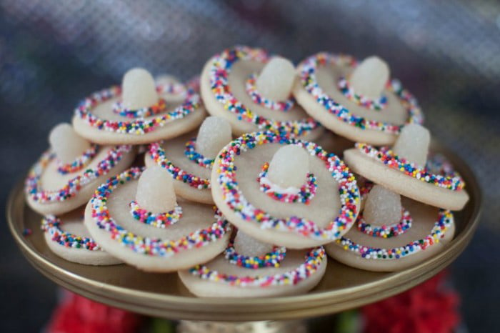 sugar cookies with candy centers to look like a sombrero