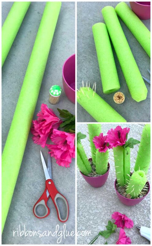 green pool noodle cactus craft