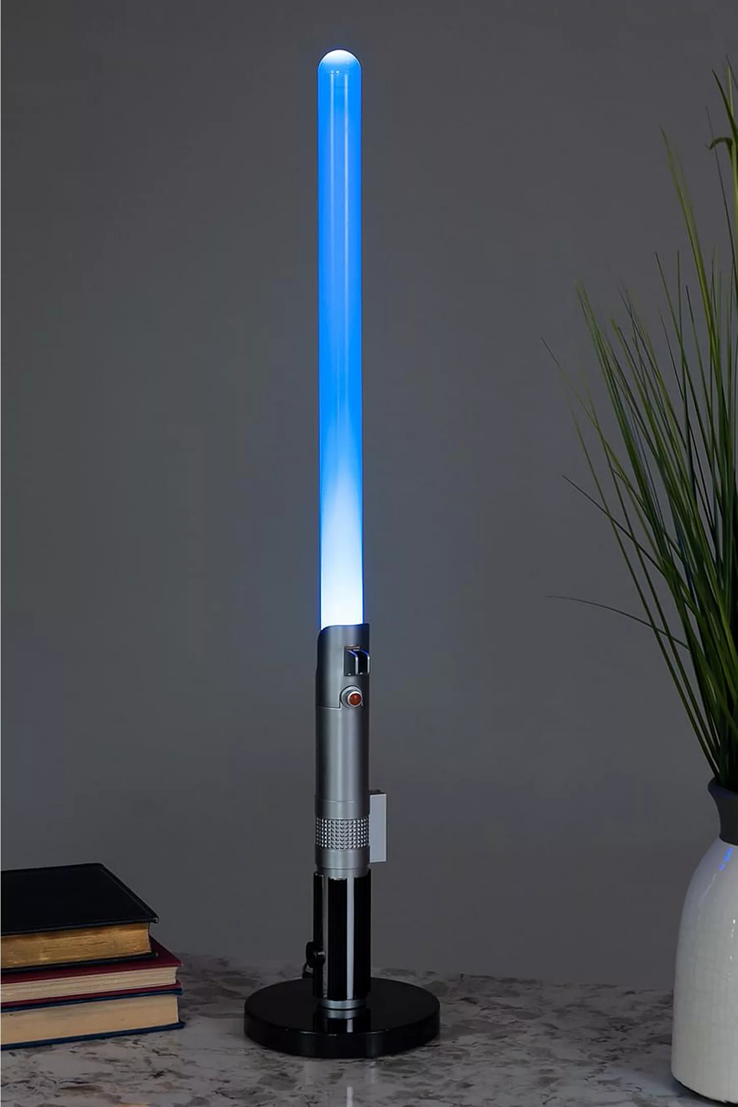 blue light saber desk lamp