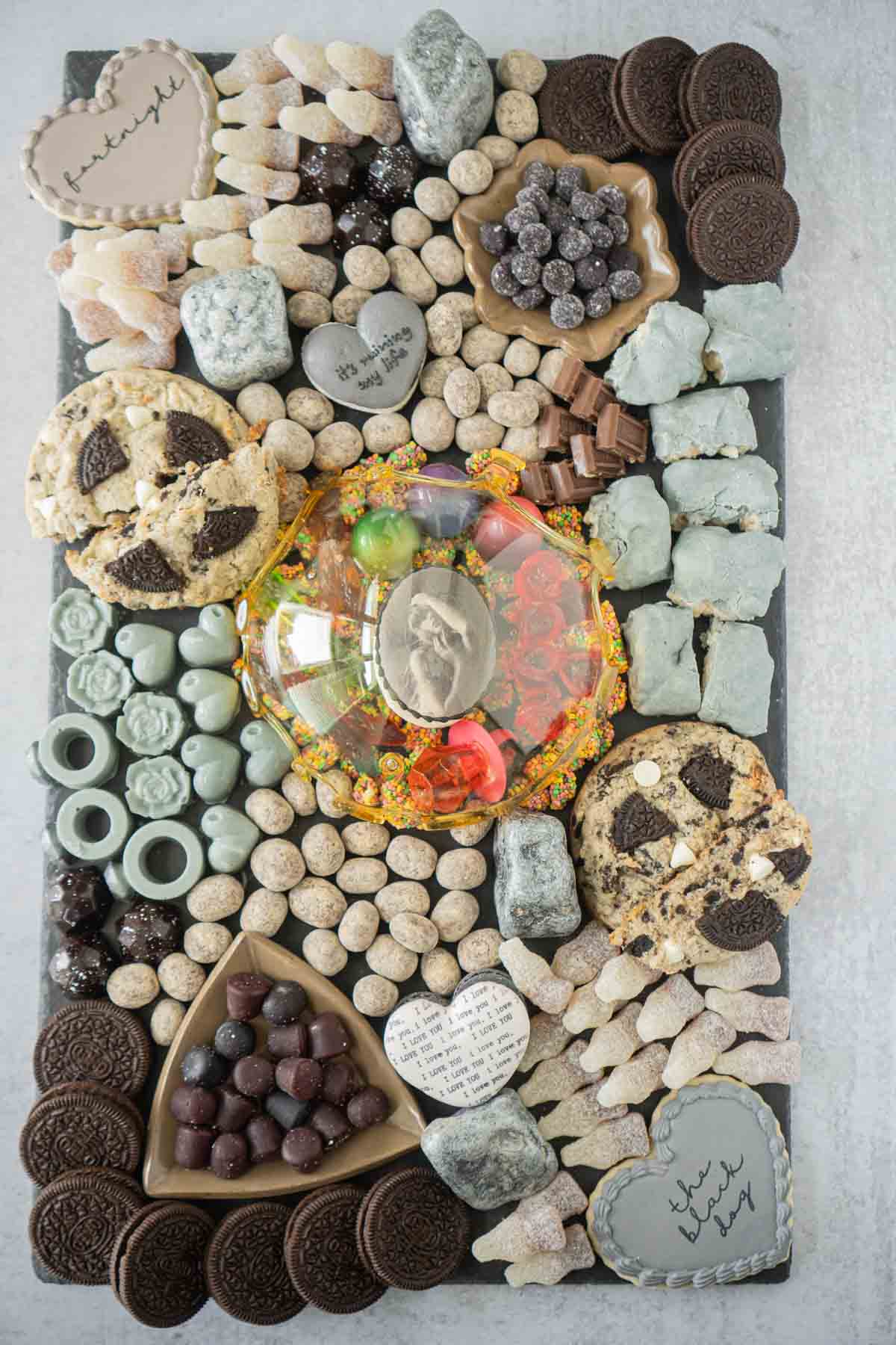 Taylor Swift charcuterie board with a sugar dome