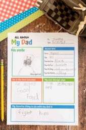 Free Printable All About Dad Page - Play Party Plan