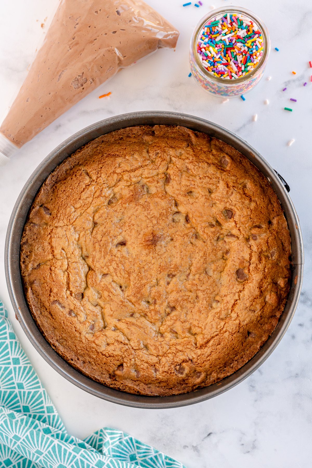 cookie cake in a pan