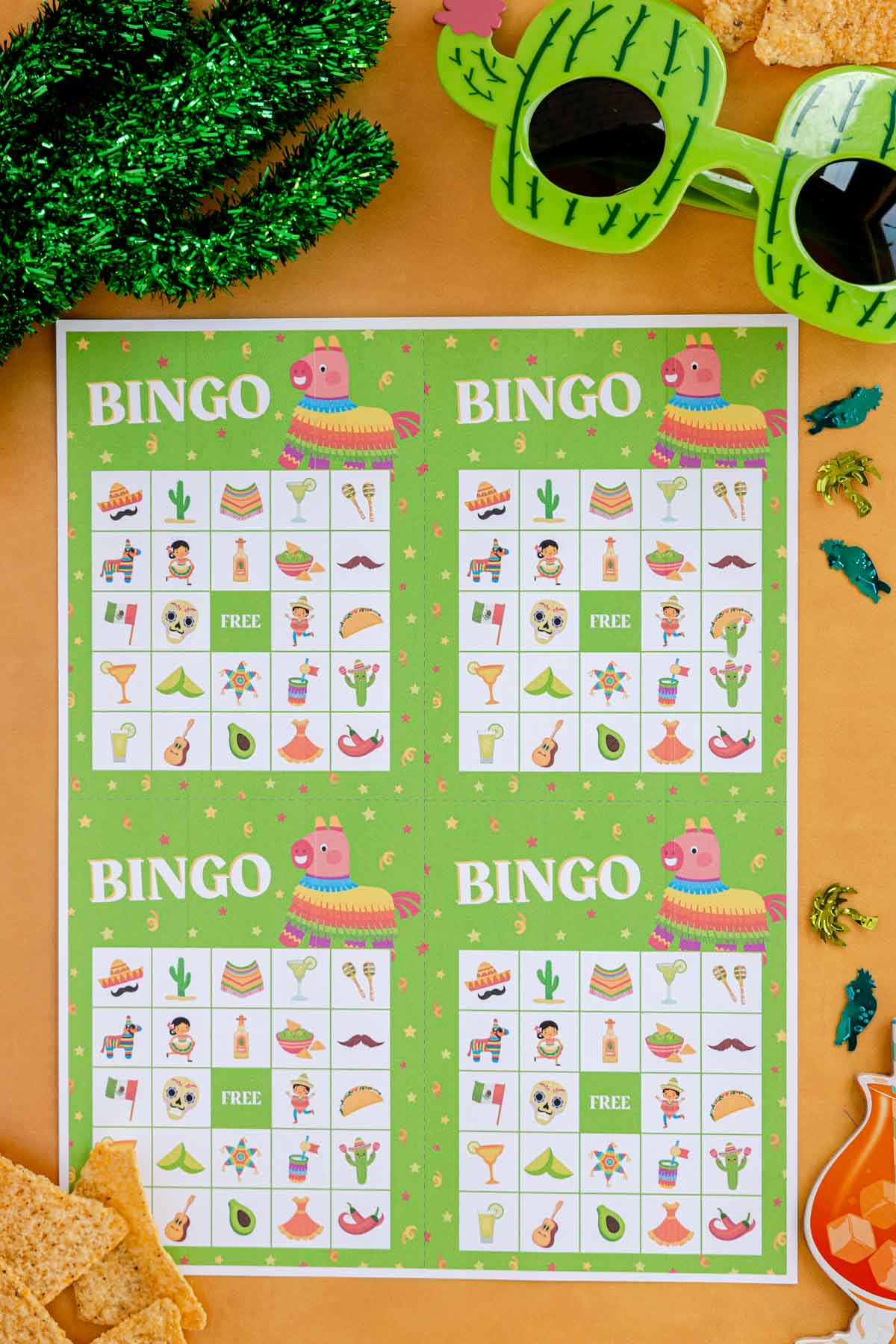 printed out Cinco De Mayo bingo cards