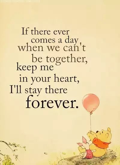 If there ever comes a day when we can't be together, keep me in your heart, I'll stay there forever.