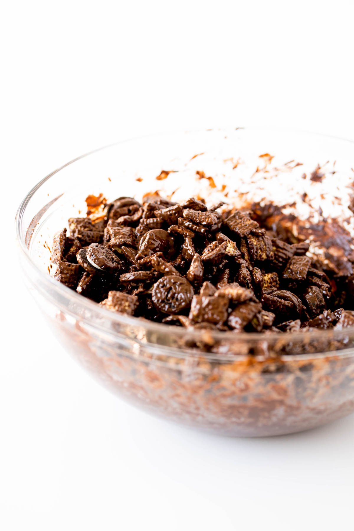 Oreos and chocolate in a bowl