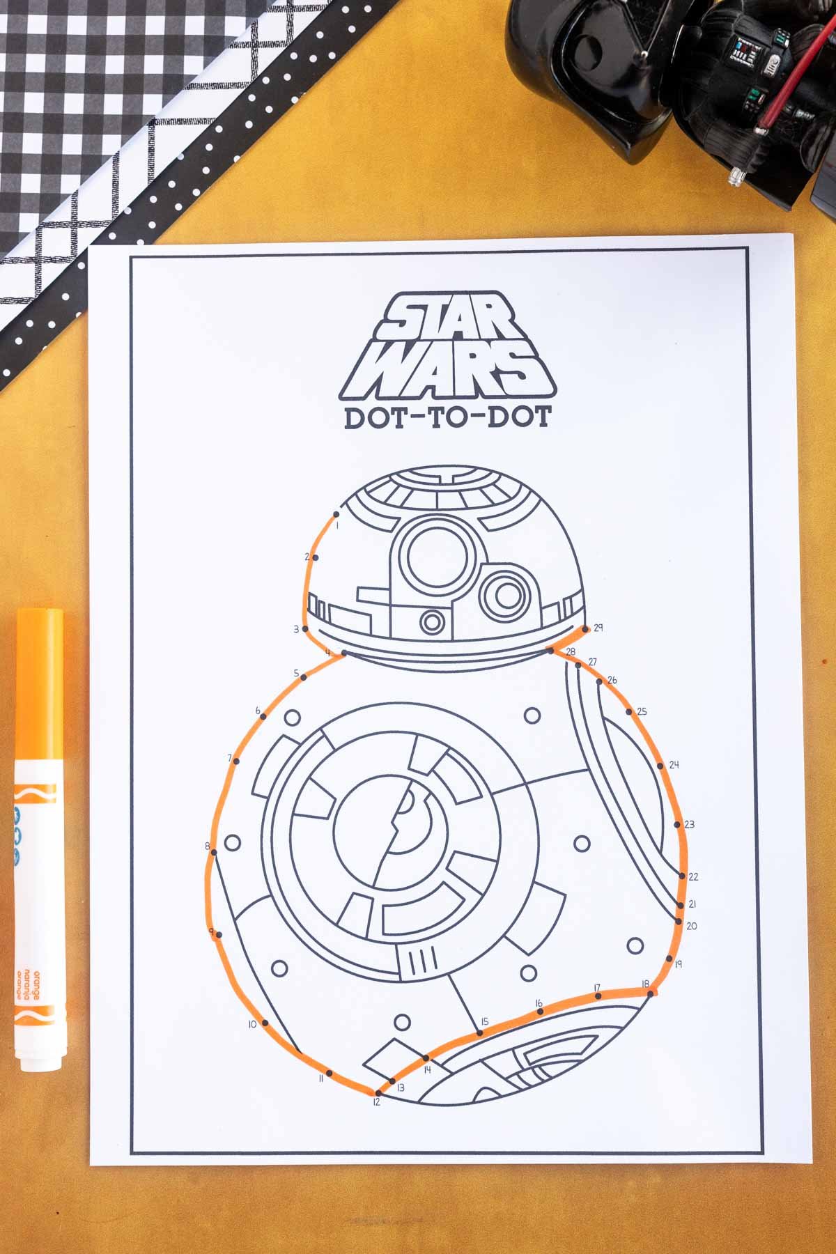 BB-8 Star Wars dot to dot page