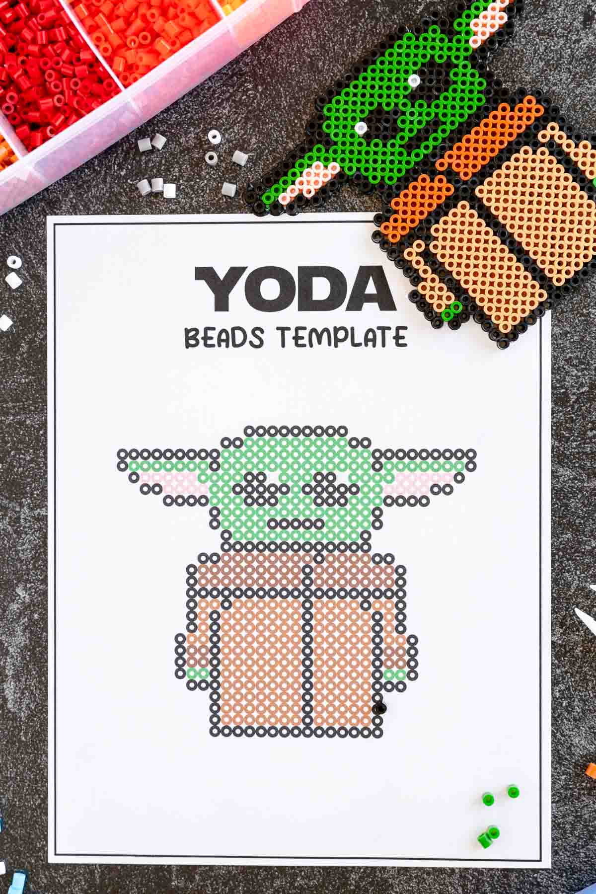 Yoda Star Wars perler bead pattern and complete guy