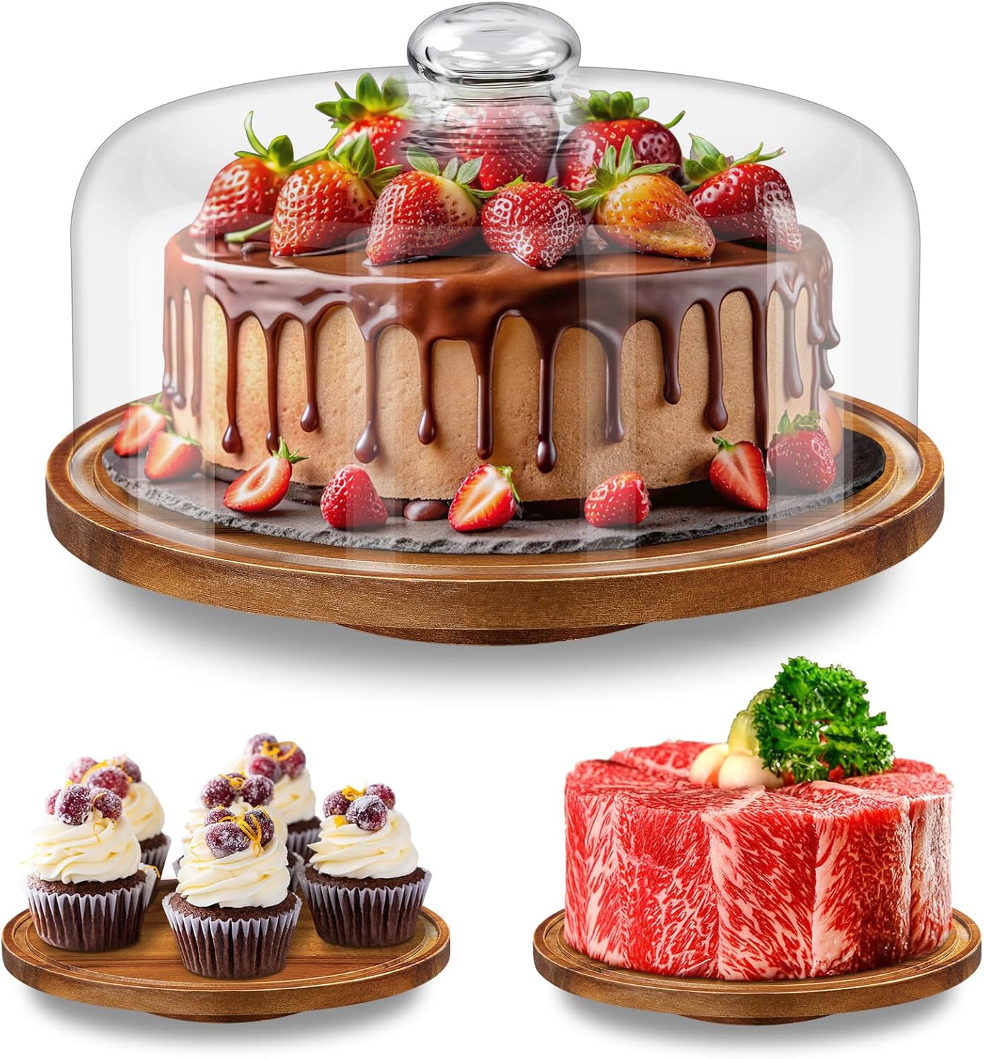 wood cake stand