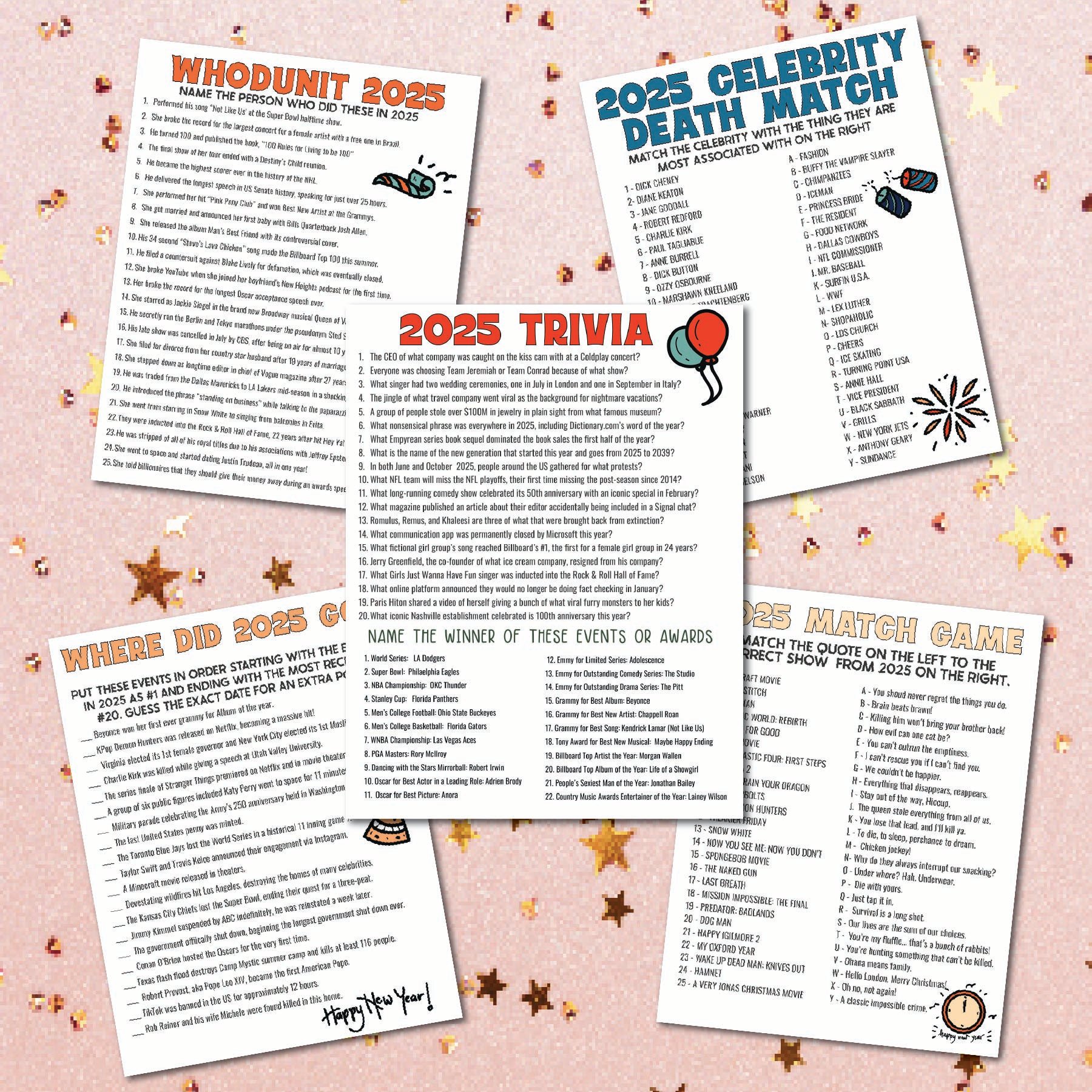 Printable 2025 New Year’s Eve Trivia Games