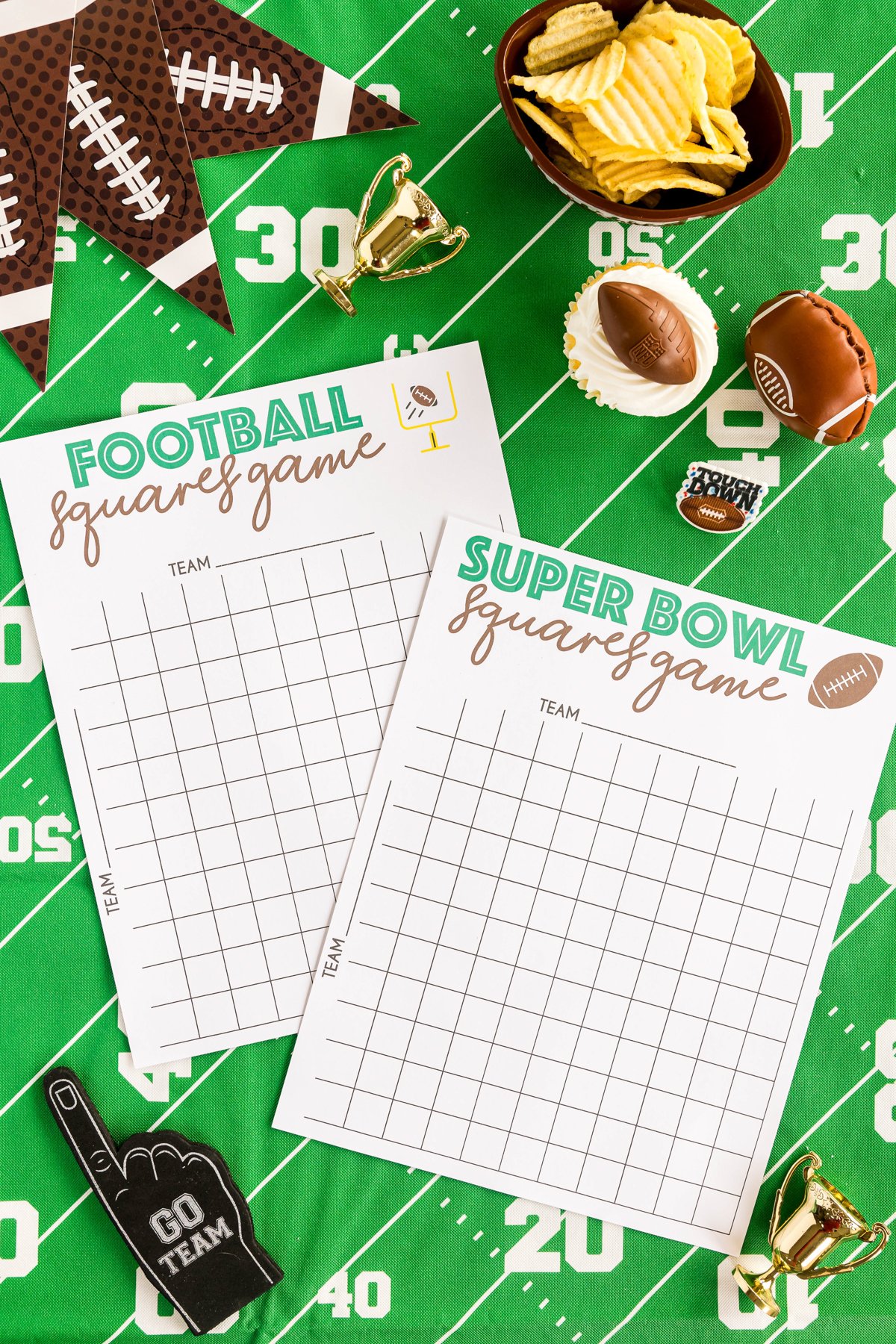 free printable super bowl squares template - play party plan