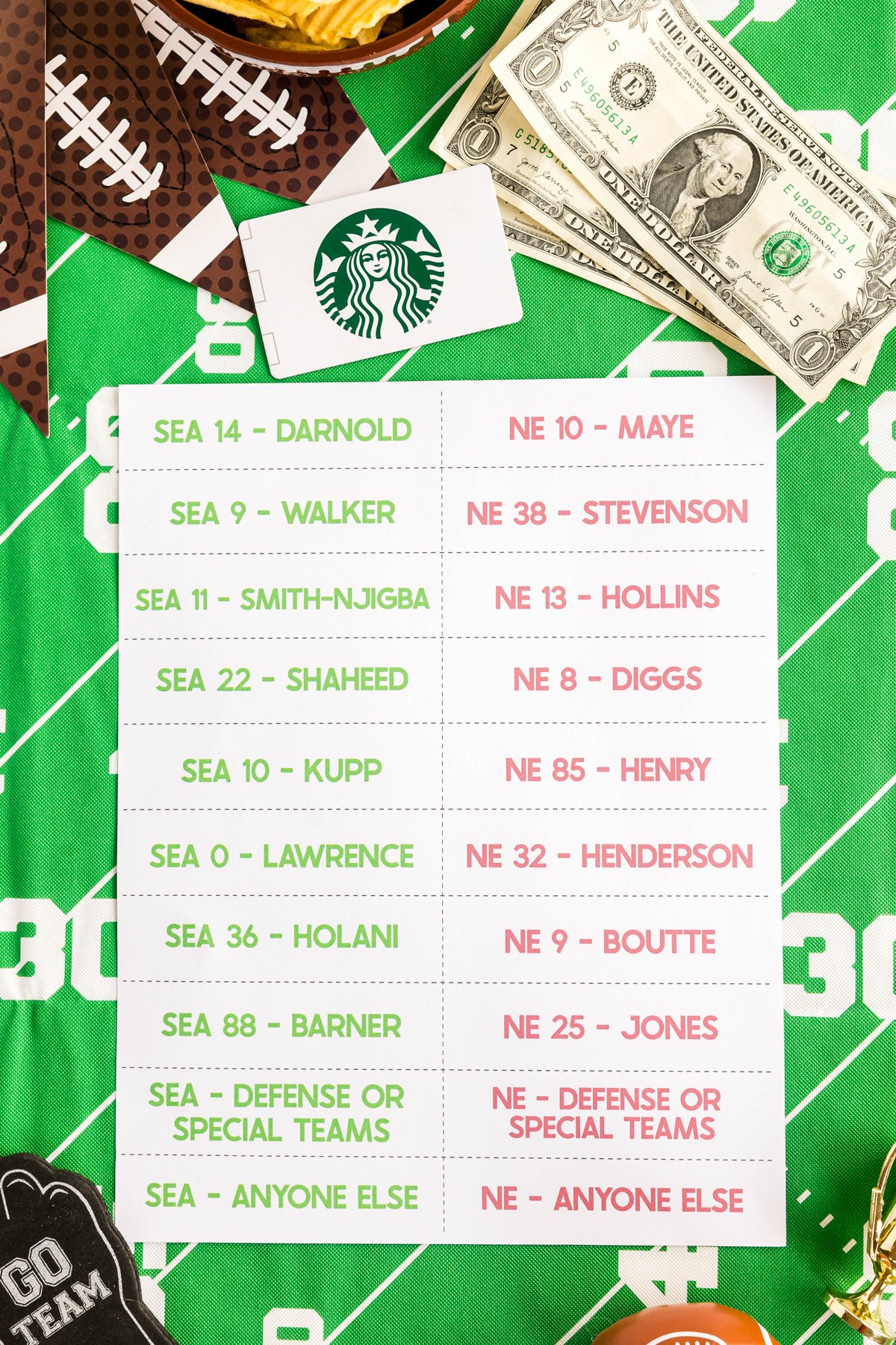 super scorers printable super bowl game - play party plan