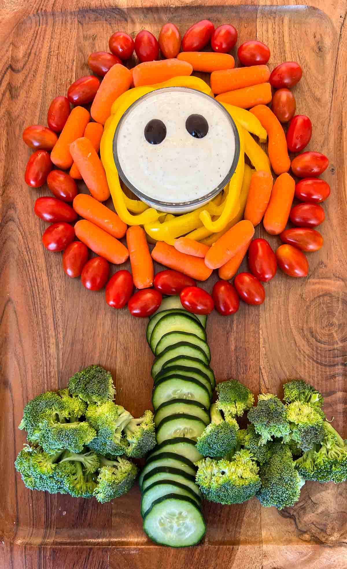 Super Mario fire flower veggie board