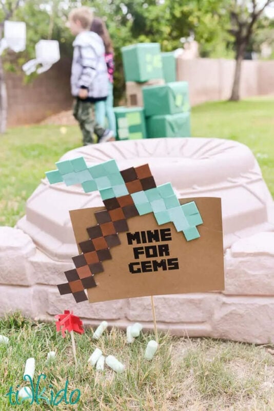 mining sign outside of a sand box