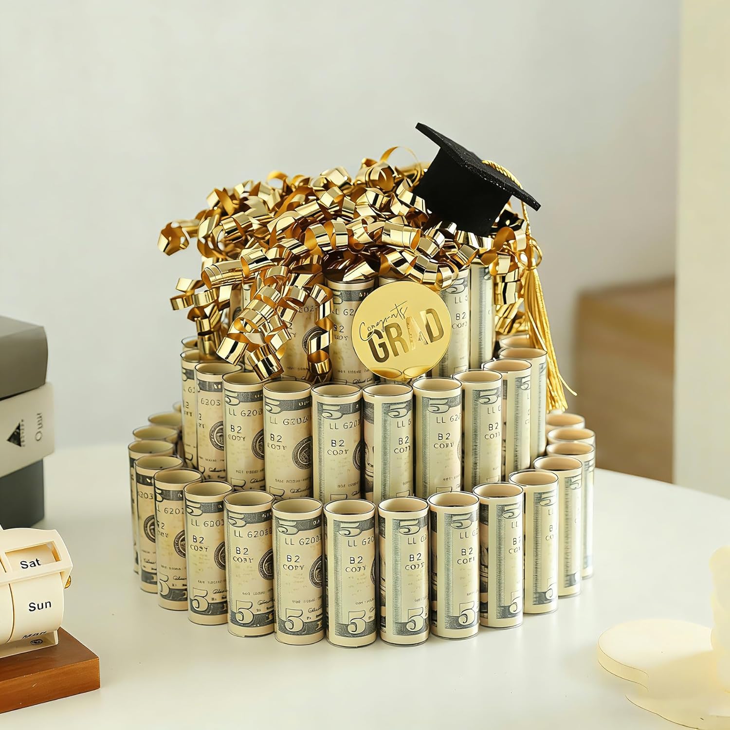 graduation money cake