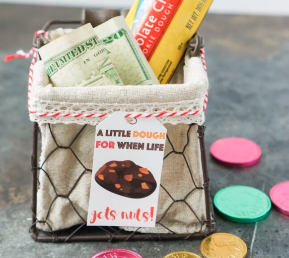 cookie dough in a basket