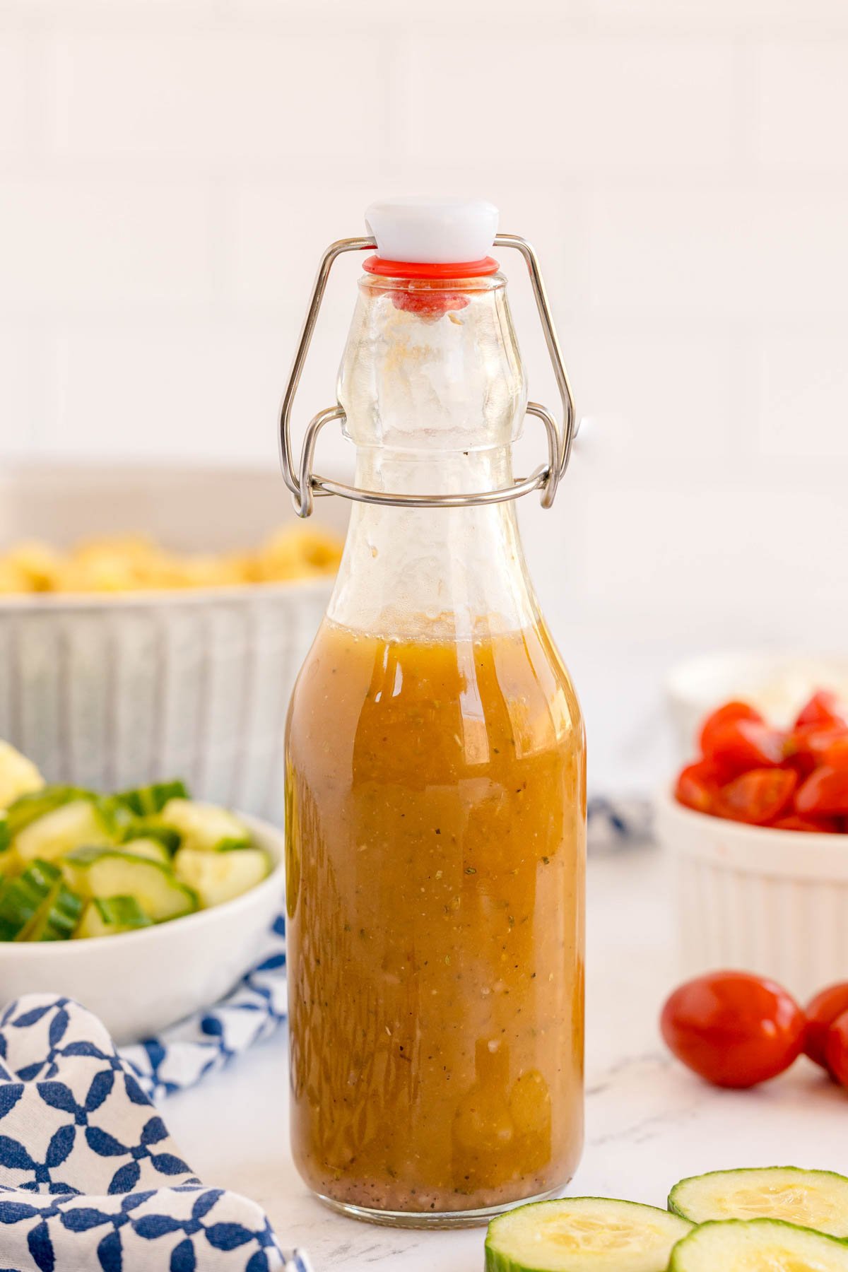 bottle of Greek pasta salad dressing