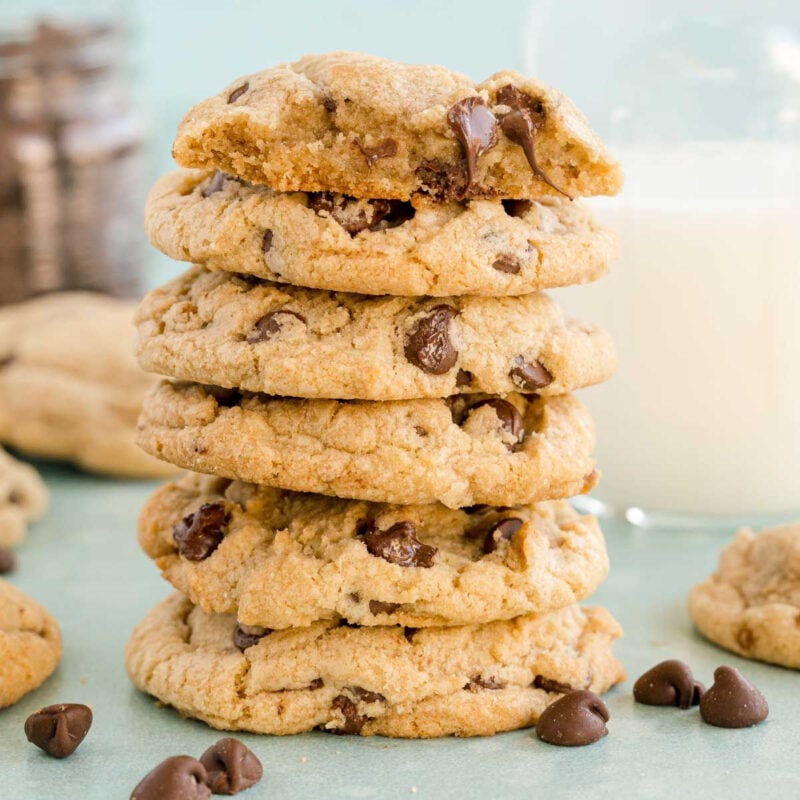 stack of chocolate chip cookies