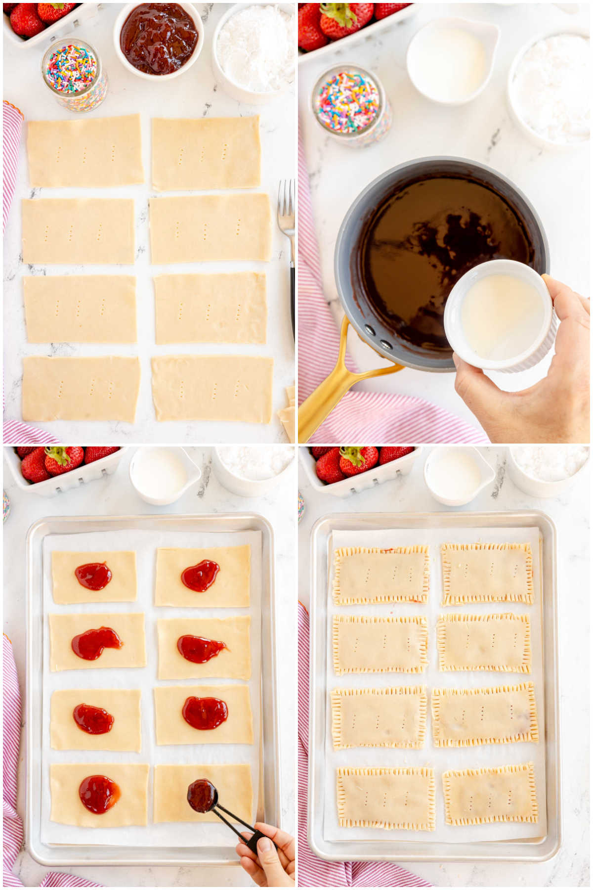 four images showing how to make homemade pop tarts