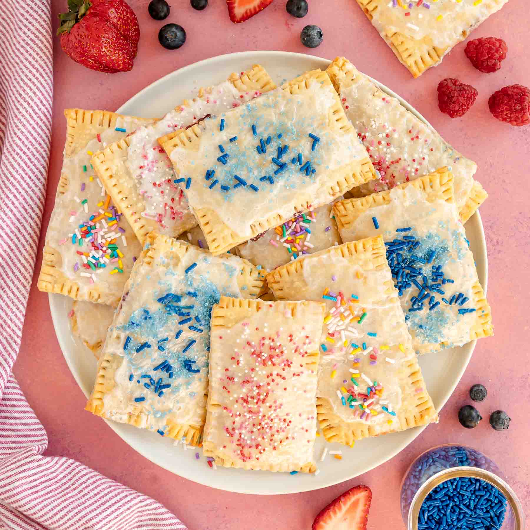 white plate with homemade pop tarts on it