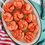 platter full of red twister breadsticks
