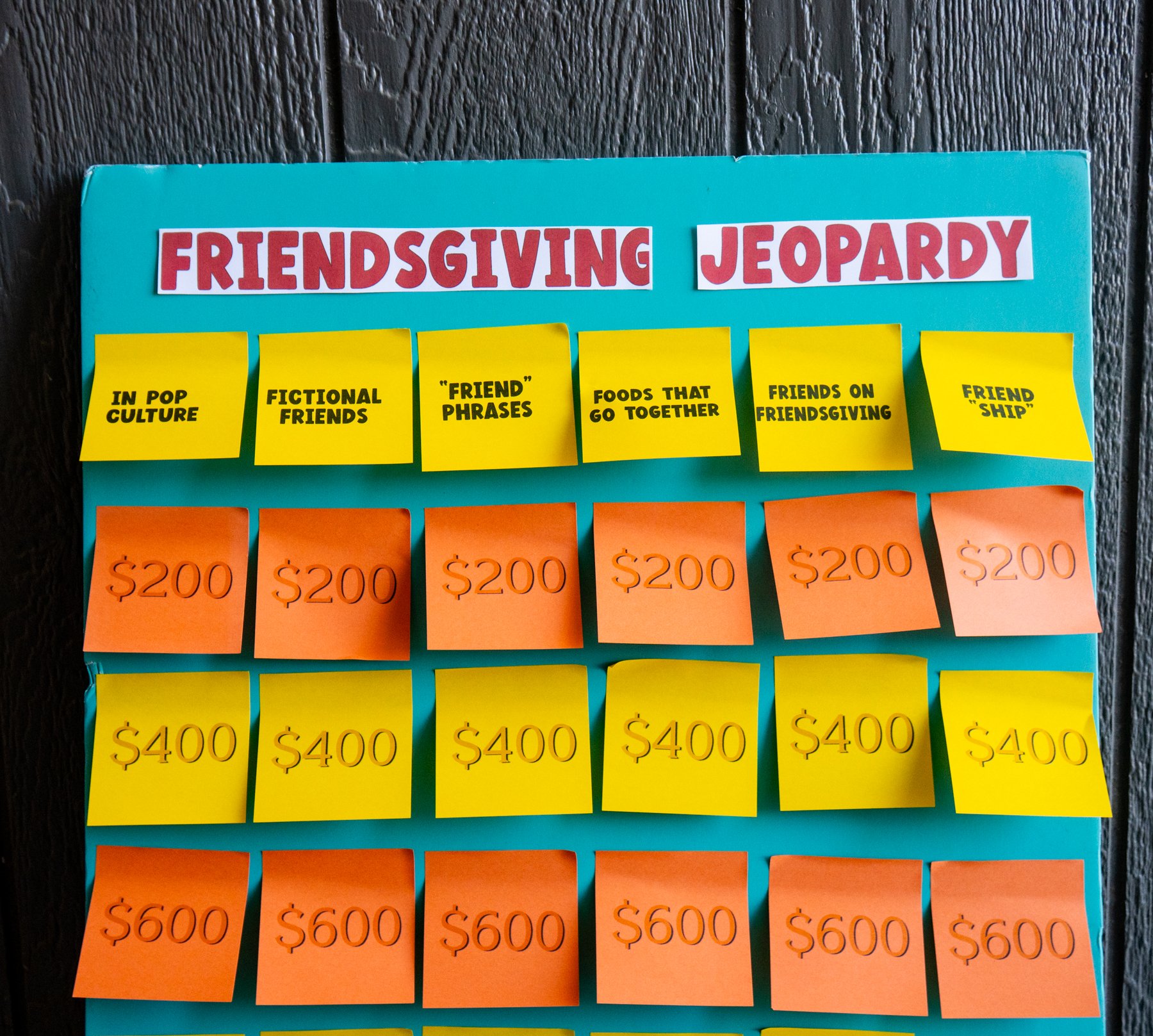 Free Printable Friendsgiving Jeopardy Game