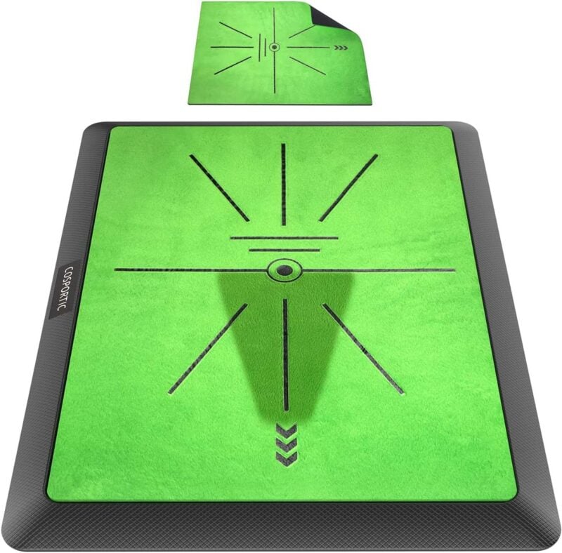 golf mat with various shades of green