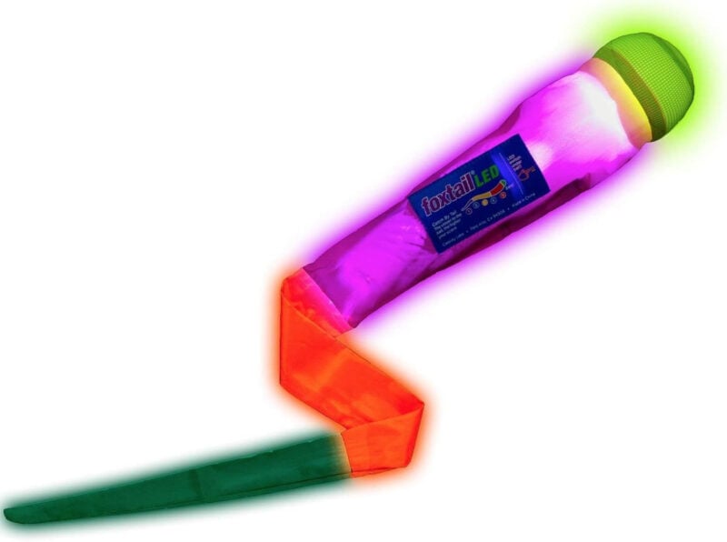 multicolored glowing ball with kite tail