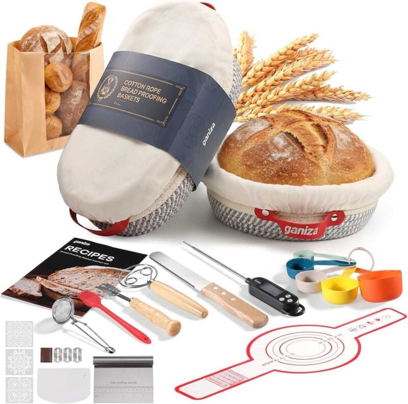 bread making kit with various tools