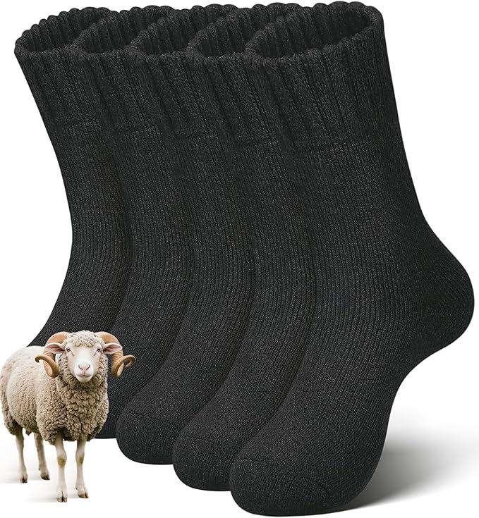 five pairs of merino wool socks
