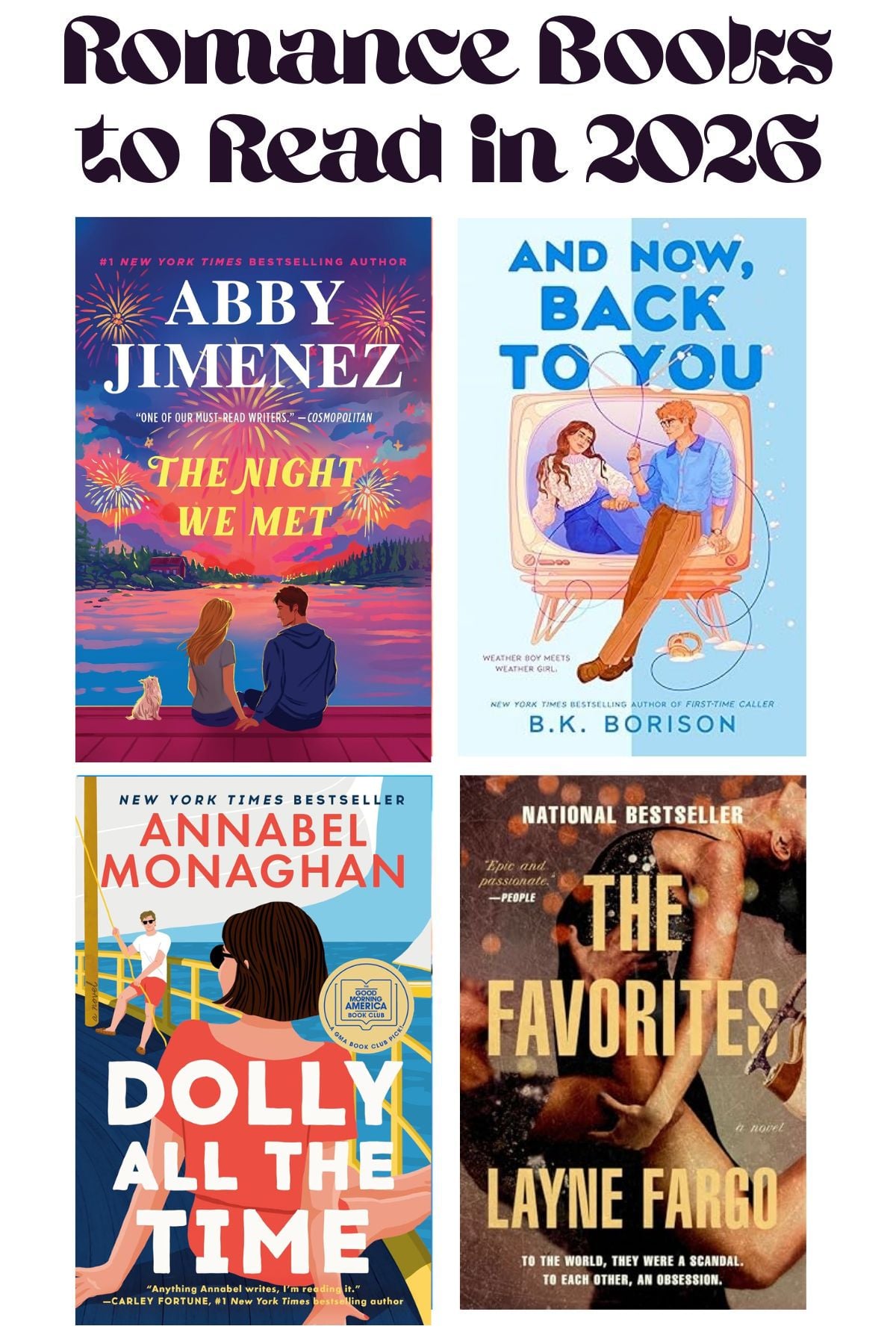 collage of romance books