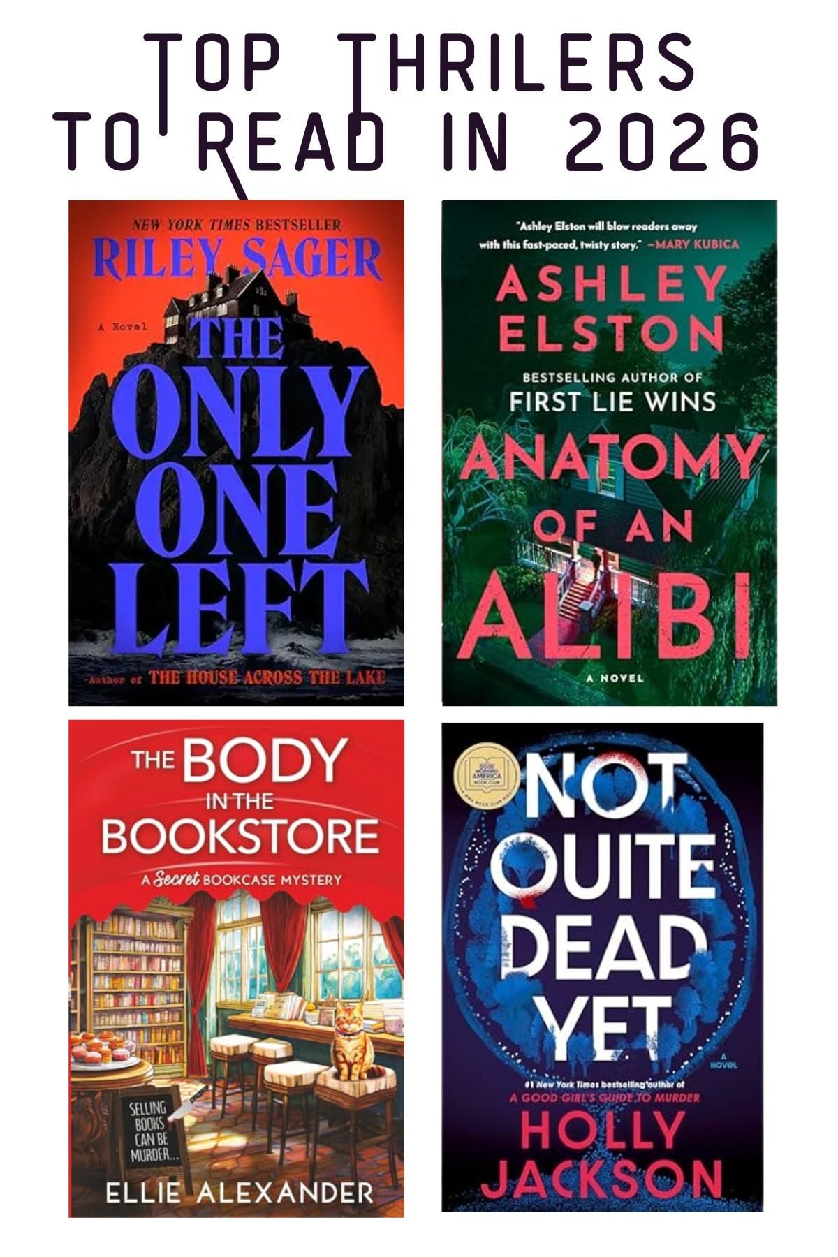 collage of thriller novels