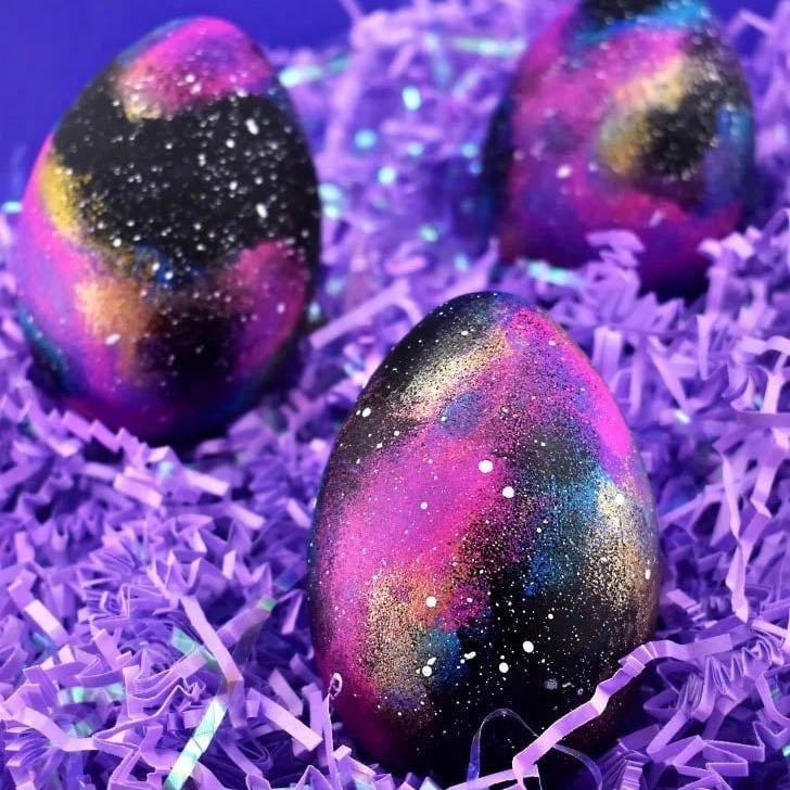 galaxy patterned easter eggs