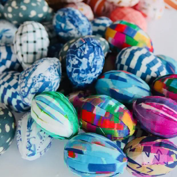 fabric wrapped easter eggs