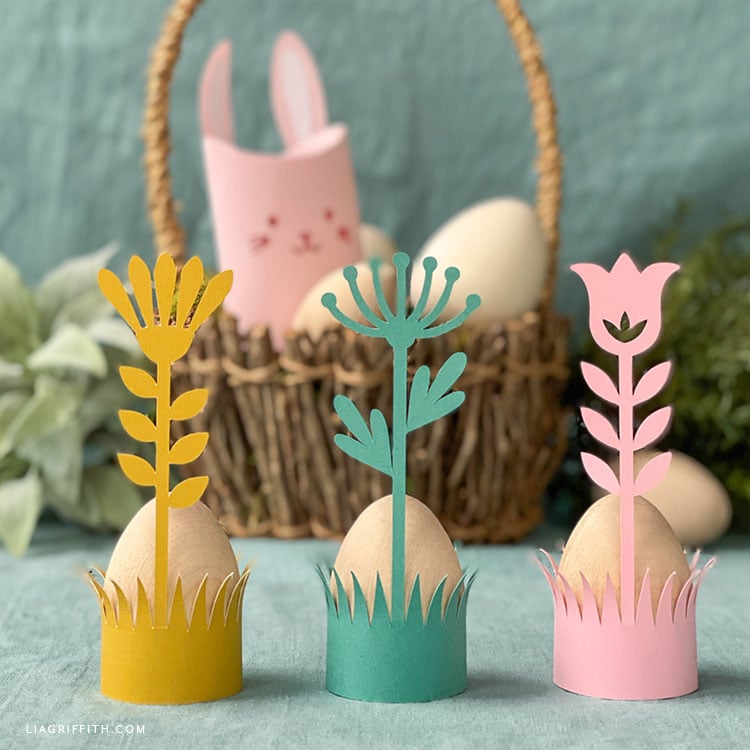 Easter eggs in paper holders