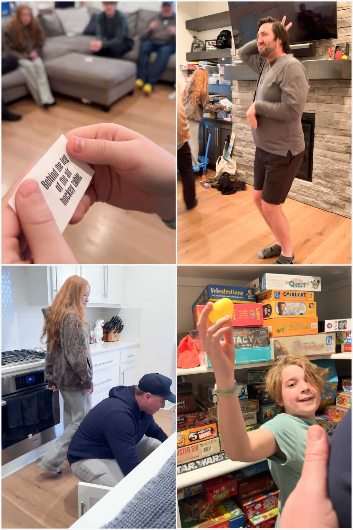 people doing a charades Easter egg hunt