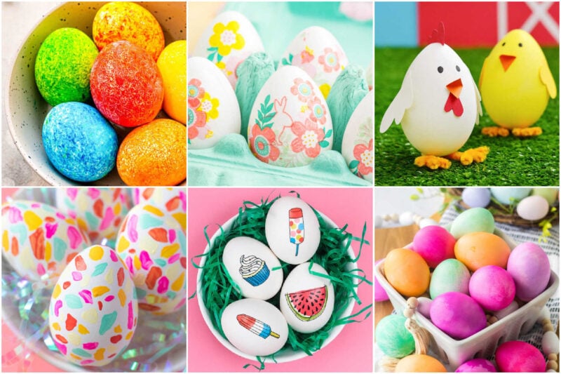 collage of various easter eggs