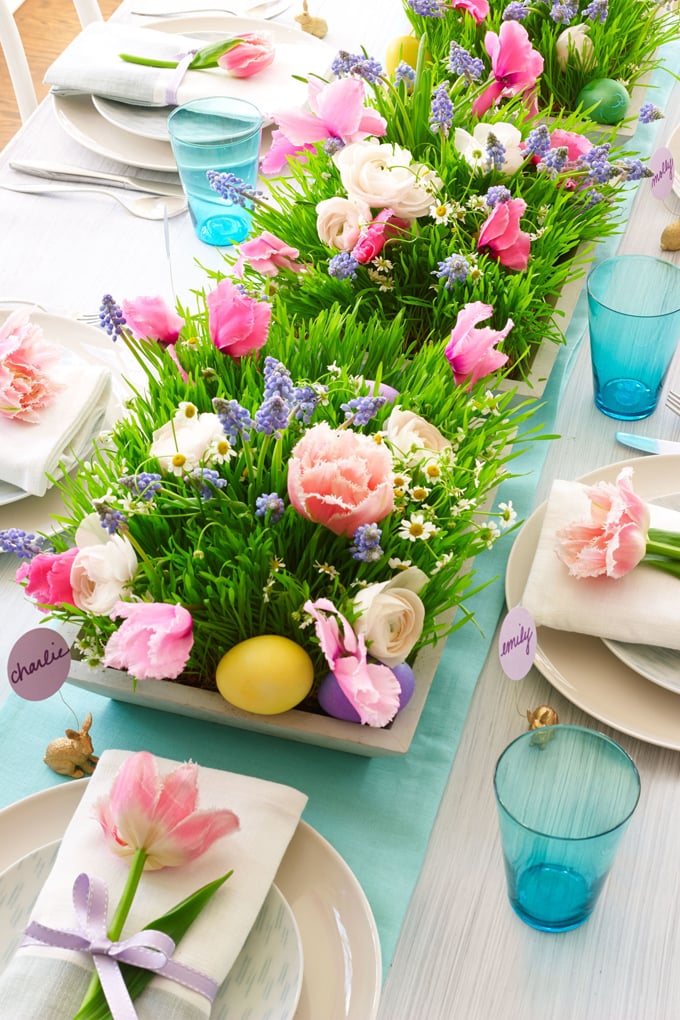 turquoise Easter tablescape
