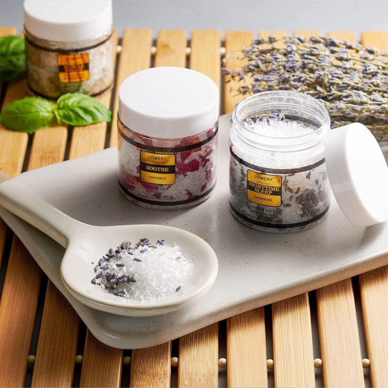 bath salts on a cutting board