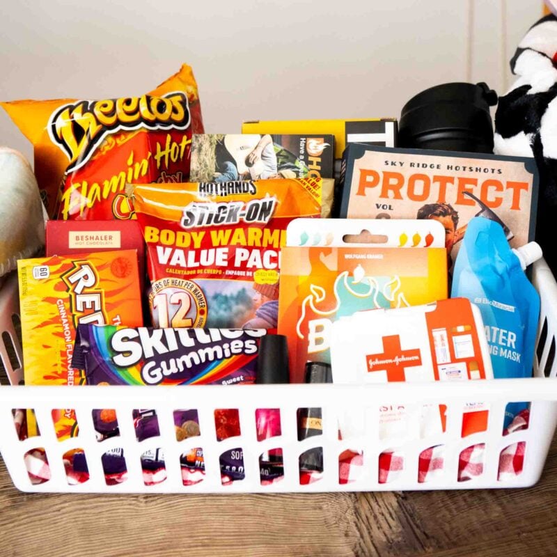 firefighter themed book basket