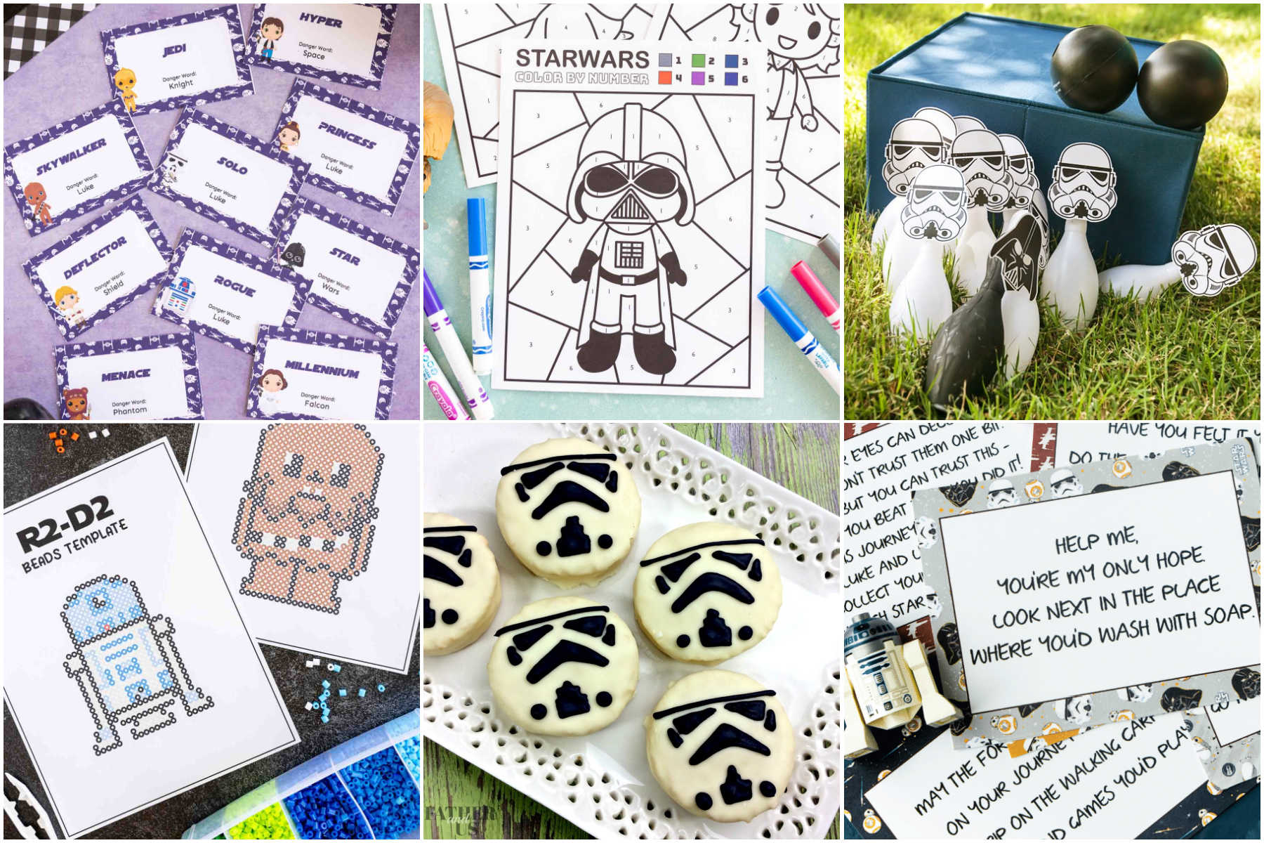 six images in a Star Wars day collage