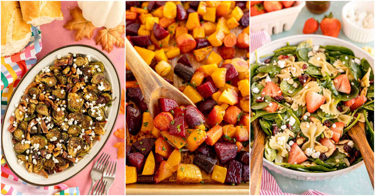 collage of images showing veggie recipes