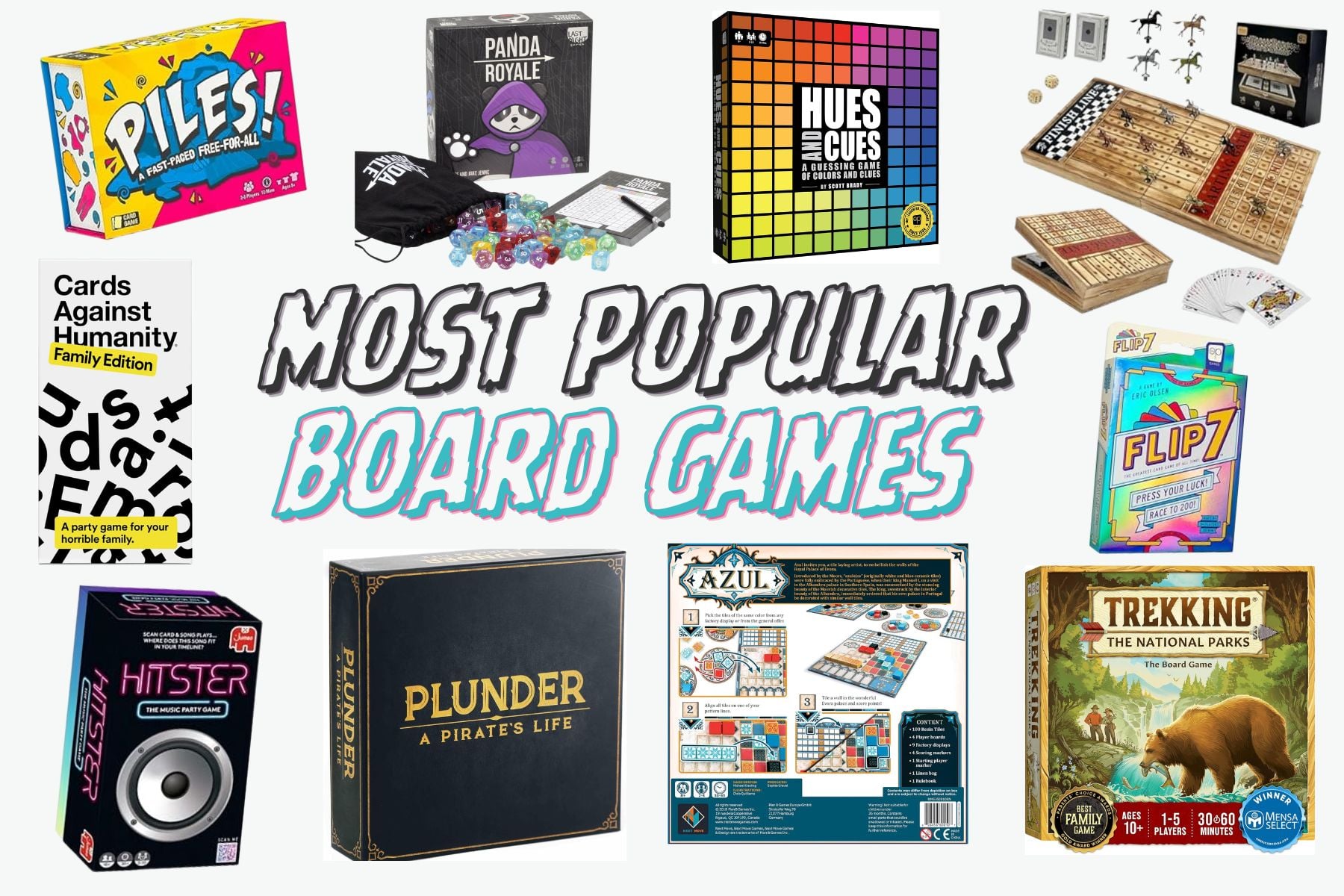 white image with board game images on top