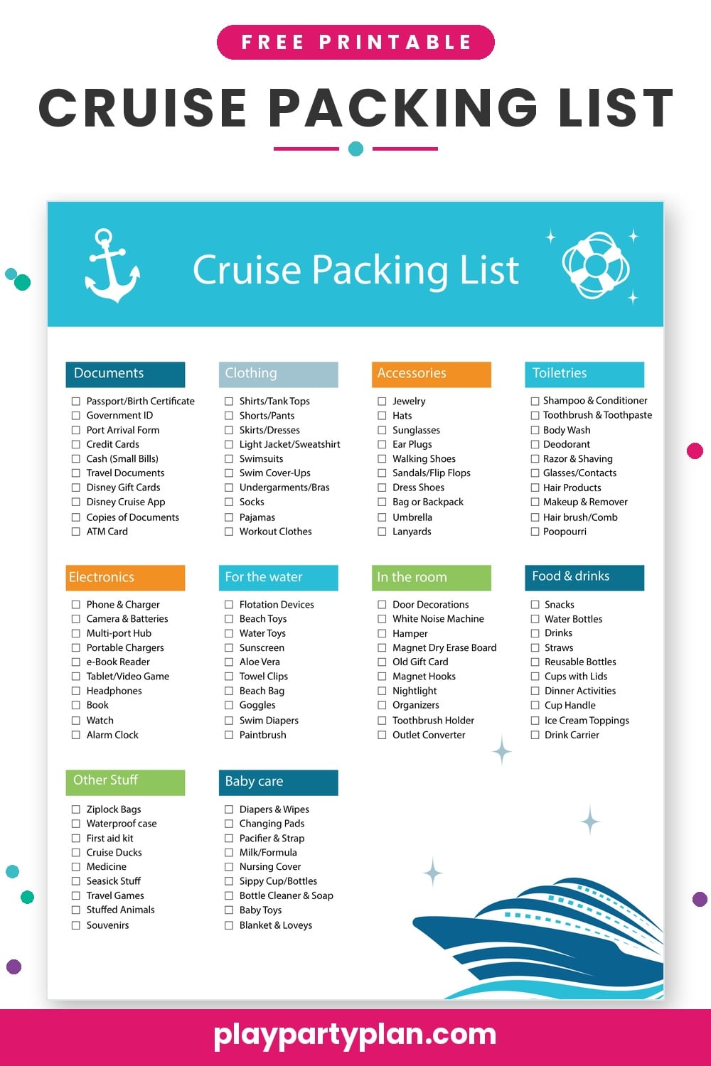 cruise packing list image