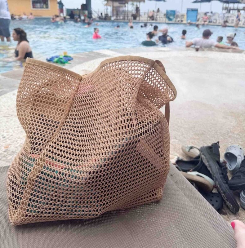 beach bag at the pool