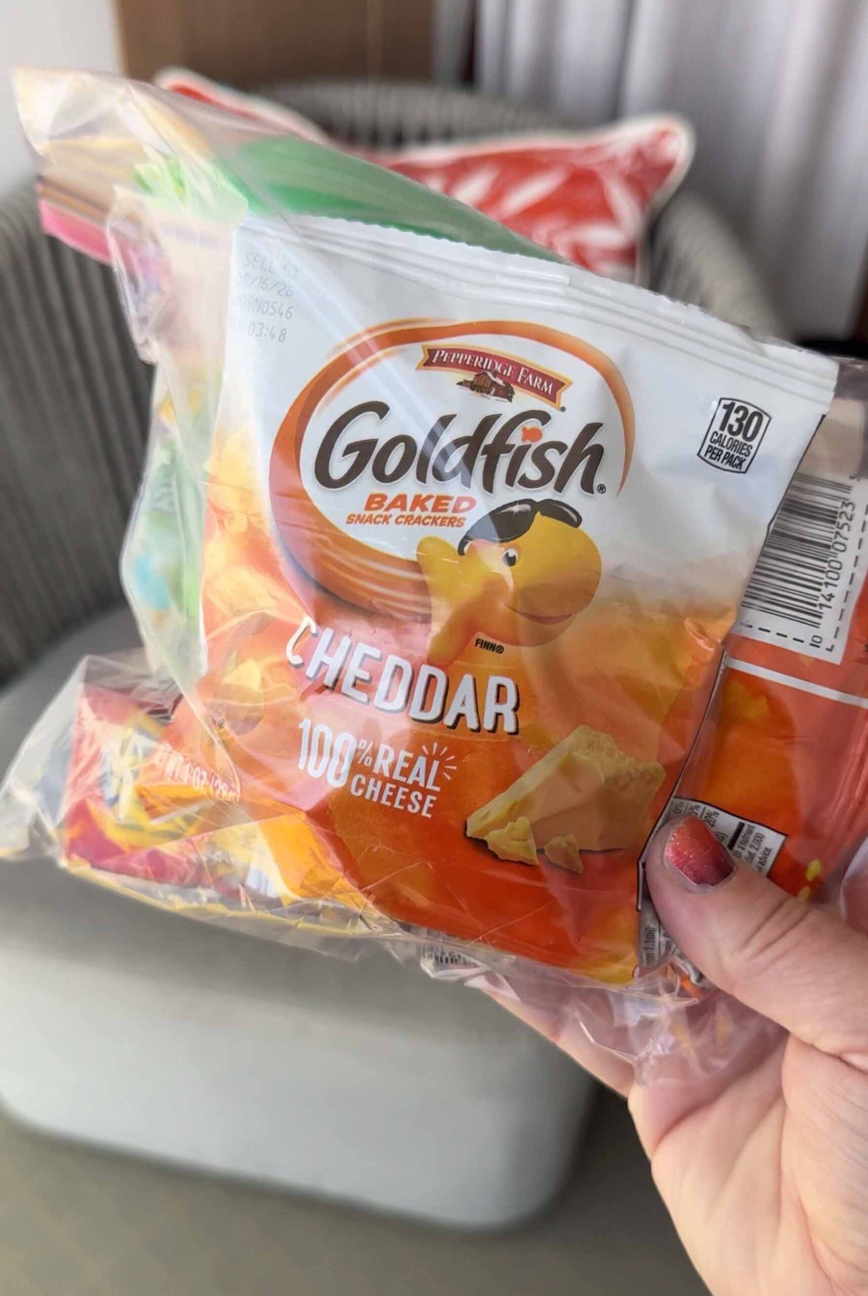 bag with snacks inside