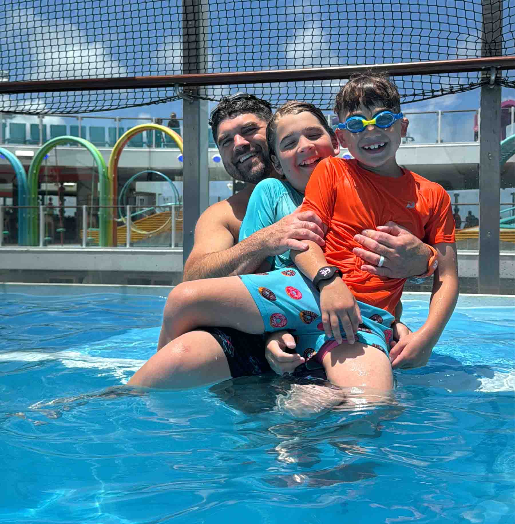 boys playing in a pool