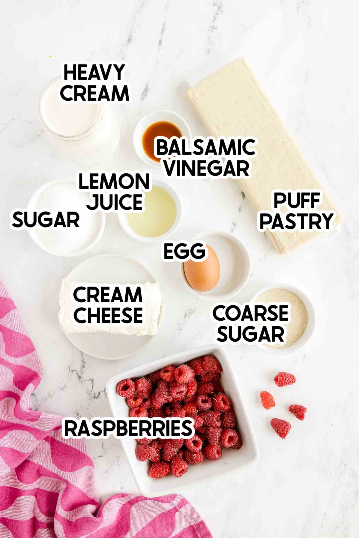 ingredients in lemon napoleons with labels