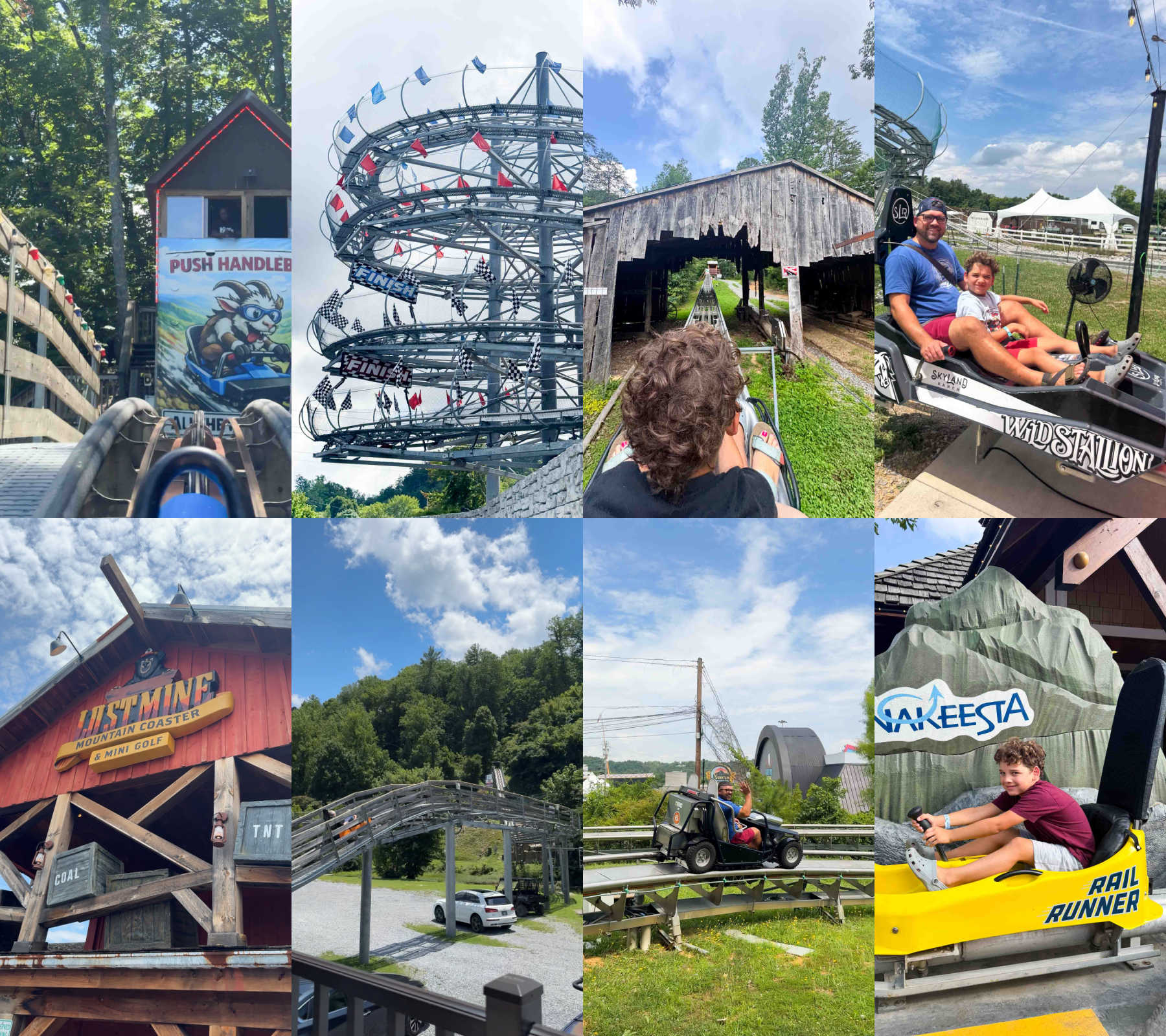 collage of mountain coasters