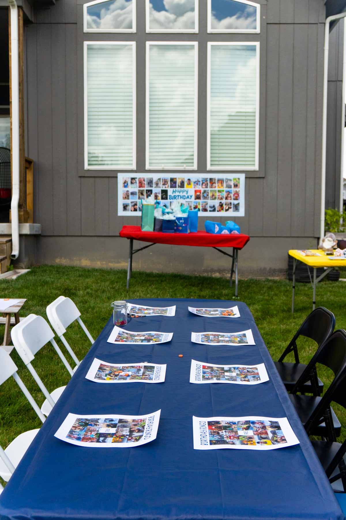 photo bingo cards on a table