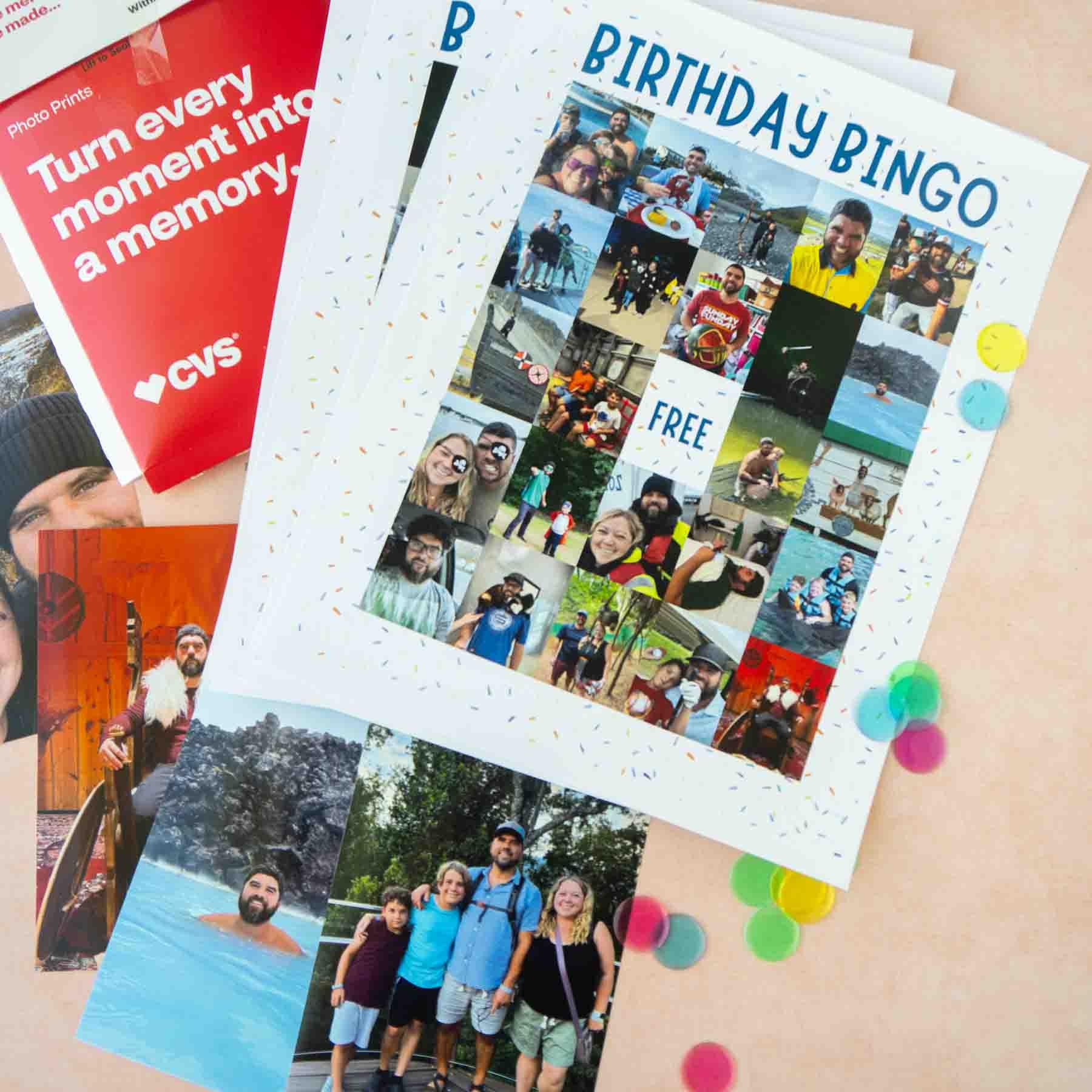 Birthday Photo Bingo Game with Free Templates